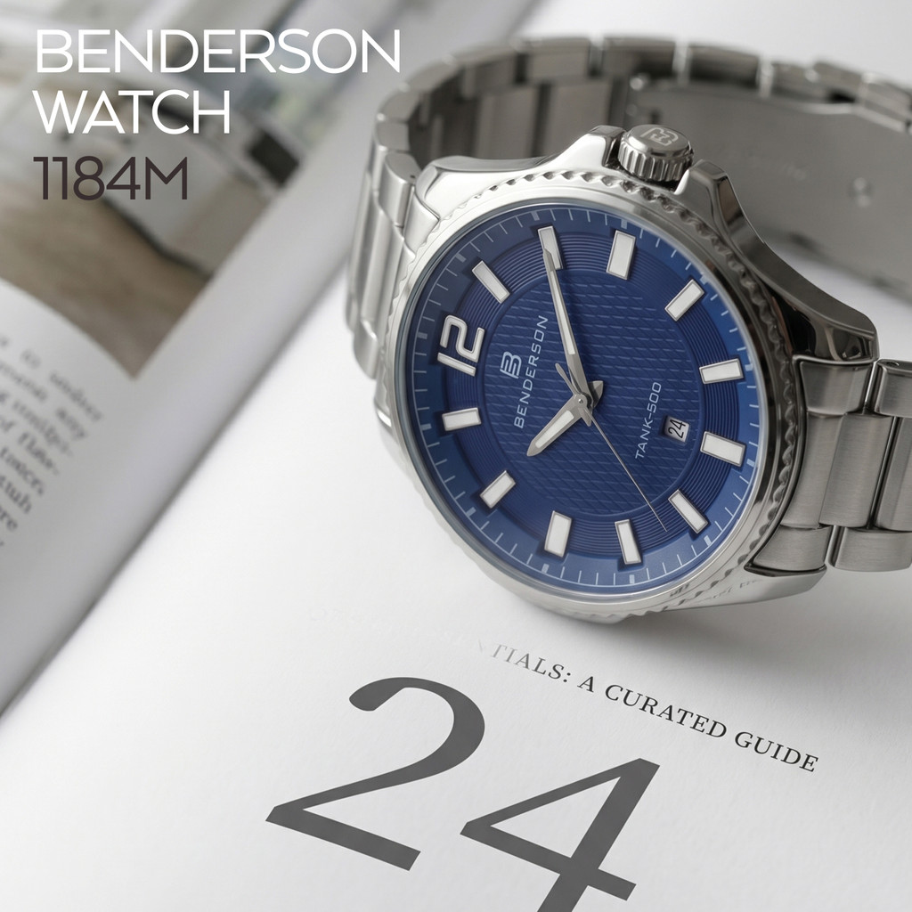 BENDERSON 1184M JAM TANGAN PRIA BISNIS ELEGAN MEWAH BLUE SERIES 3 ATM WATER RESISTANT FREE BOX