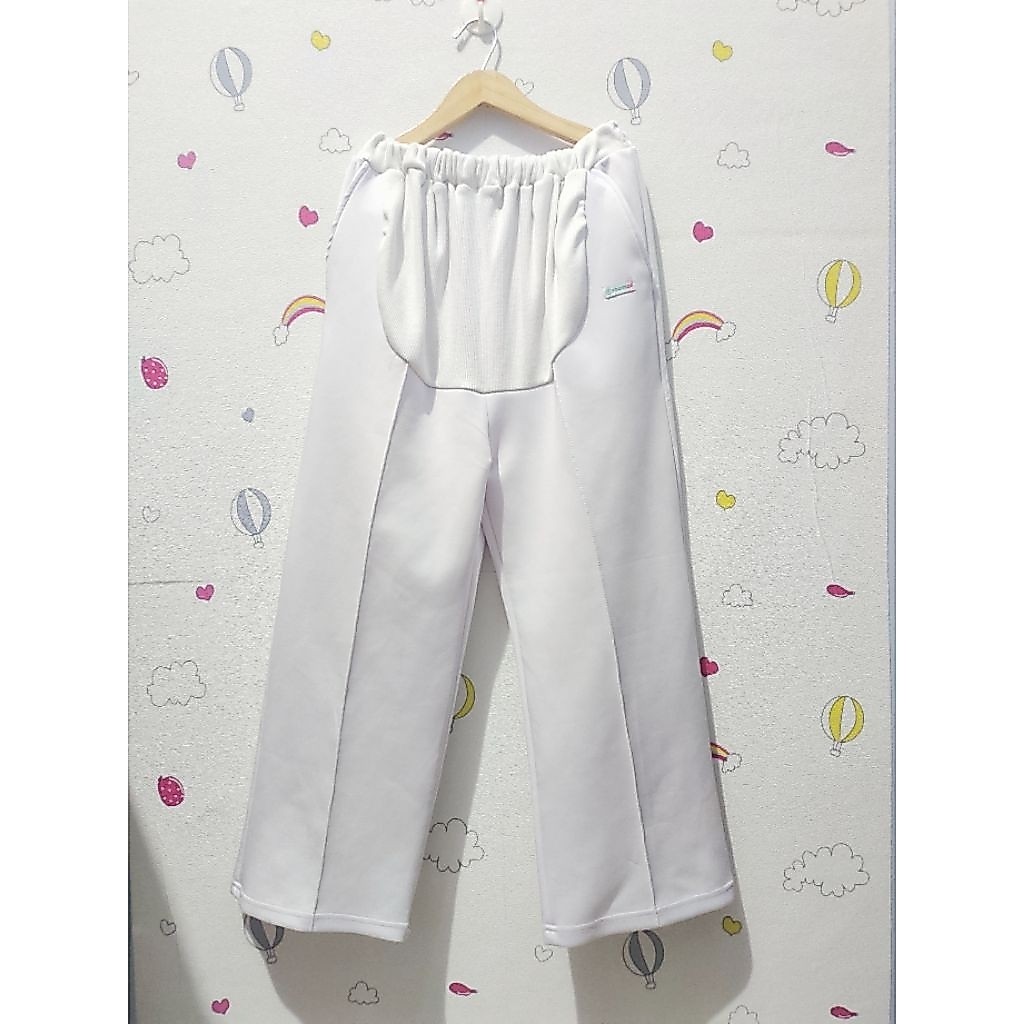 Celana hamil kulot putih scuba by Momiasi ( Preloved)