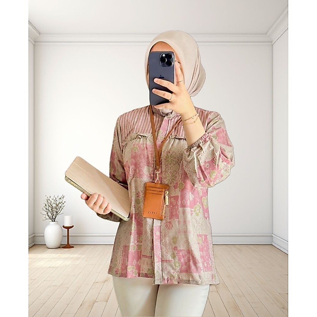 Blus Batik Wanita Kekinian | Batik Kerja Casual Hijab Friendly