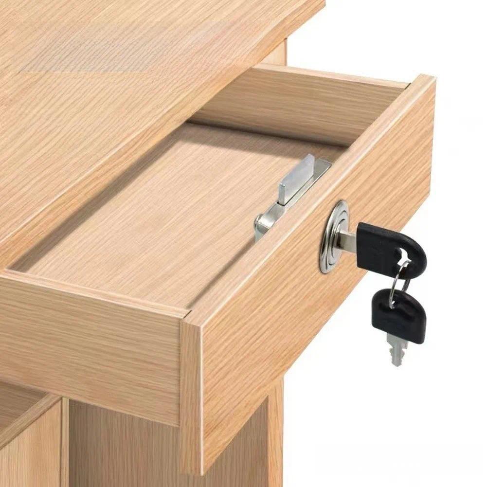 Furniture Lock Set 6 Pack with 22mm Cylindrical Locks for Drawer For drobe Cabinet and Office Desk A