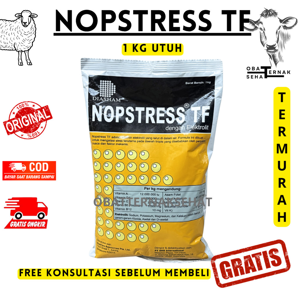 NOPSTRESS TF 1 KG - Kuning Vitamin Elektrolit Untuk Hewan DIASHAM