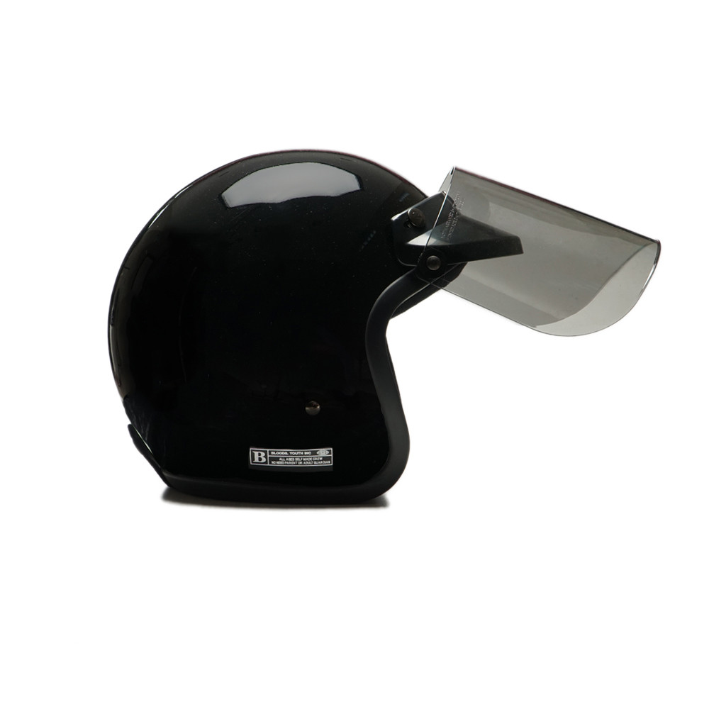 HELM MOTOR BOGO RETRO CLASSIC HELMET PRIA WANITA HITAM ORIGINAL BLOODS INDUSTRIES | BEVEL 02
