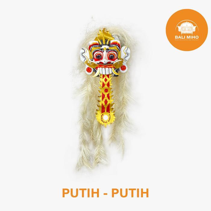 Topeng Rangda Mini - Topeng Rangda Kecil - Topeng Rangda Bali - Topeng Rangda - putih putih, Kuku pu