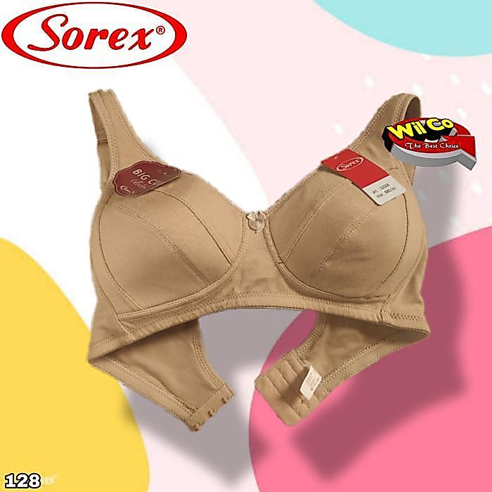 Promo K128 Sorex Bra Busa Tipis Tanpa Kawat, Bh Sorex Tanpa Kawat Cup D Kait Tiga Size 36 - 44