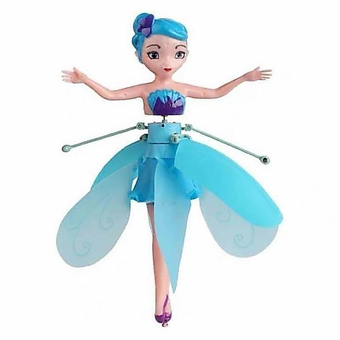 PROMO  Boneka Terbang Sensor Doll Peri Mainan Anak Flying Barbie - Biru