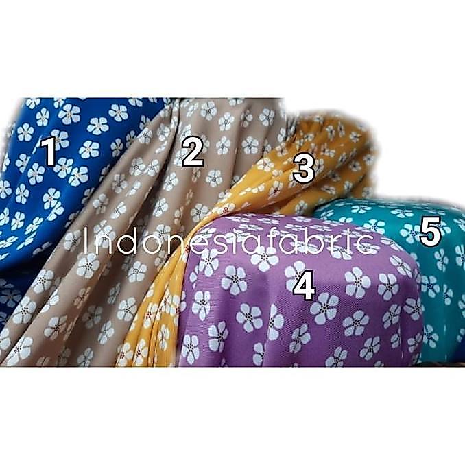 Kain Bahan Meteran Syakila Shakila Shakeela Motif Bunga Shabby Jasmine
