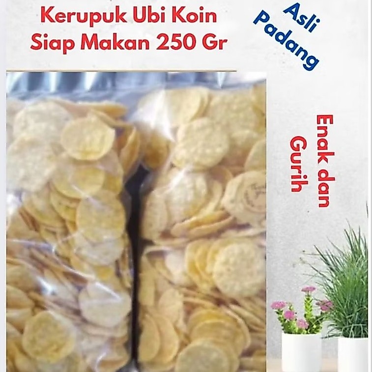 KERUPUK KOIN UBI SIAP MAKAN 250 GRAM ASLI PADANG ORIGINAL DAN RASA PEDAS