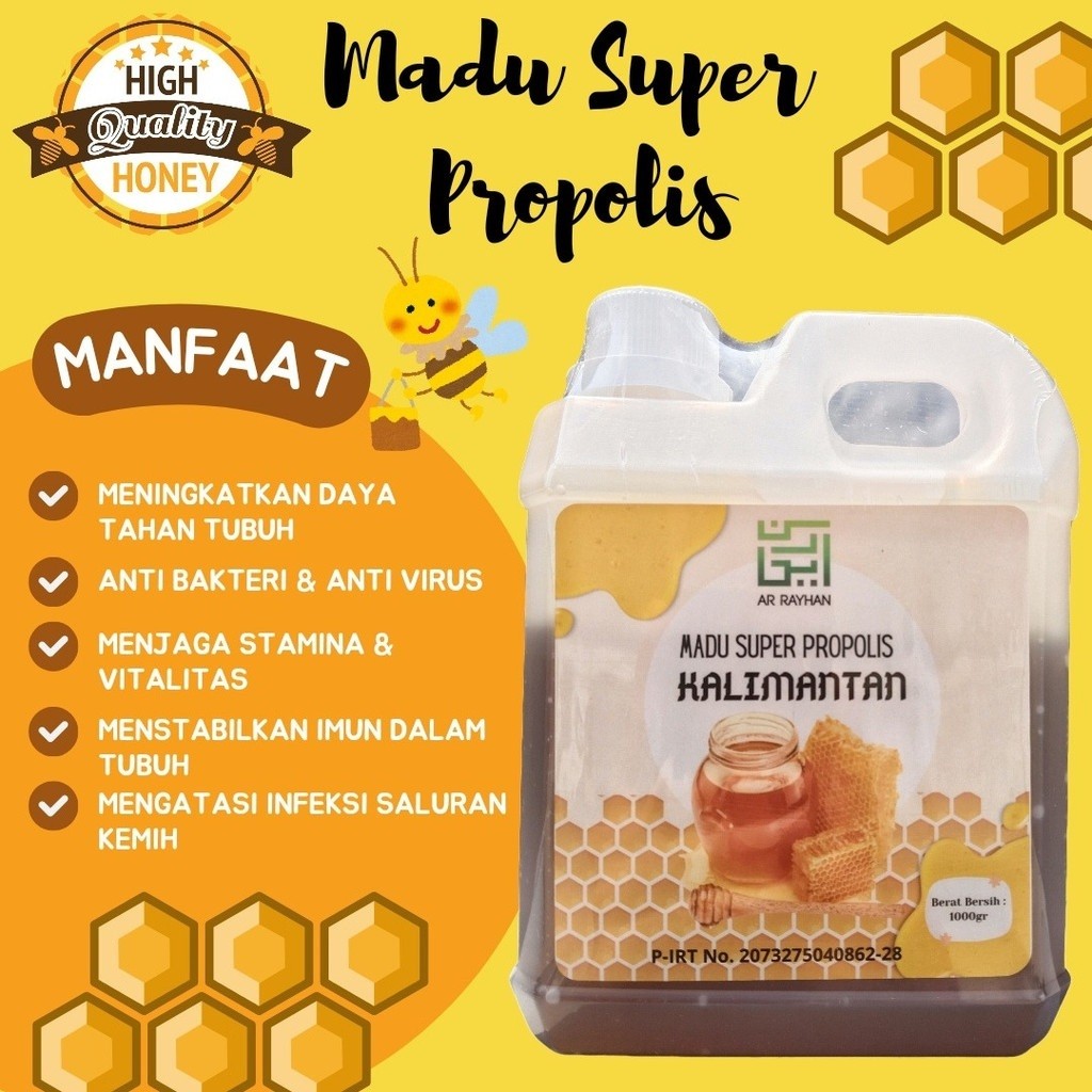 Madu Kalimantan plus Propolis Bee Pollen 1kg Ar Rayhan