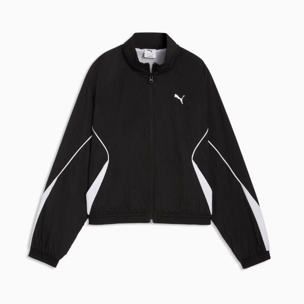PUMA Jaket Casual / Kasual Wanita PUMA SPORT Relaxed Woven Full-Zip Jacket Puma Black - 691864 01