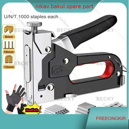 

Gratis 600 Paku / 3 In 1 Stapler Gun / 3 In 1 Pistol Kuku / Staples Tembak Gun Tacker / Powerfull Pistol Stapler / Furnitur DIY Pelapis Pistol Stapler / Dekorasi Rumah Alat Pertukangan / Multifungsi Pistol Stapler