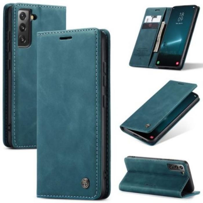 Flip Case Samsung S22 S22 Plus S22 Ultra CASEME Leather Wallet Casing - Hitam, S22