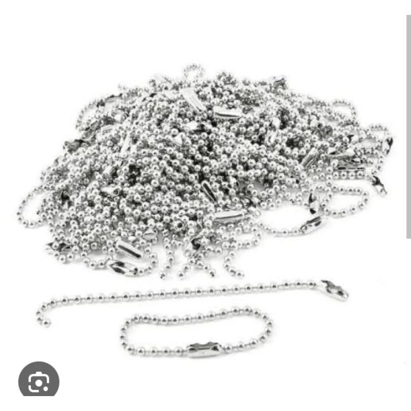 

Rantai Biji Lada Silver Merica Rantai Hangtag Panjang 9-10cm