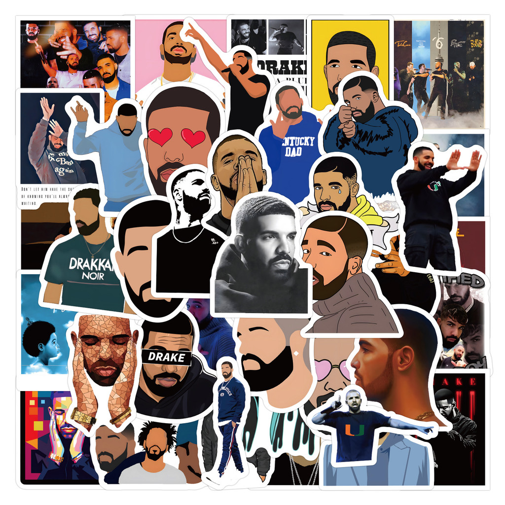 

64PCS Hot Rap Drake stickers Cartoon Waterproof Graffiti Sticker Luggage Notebook Guitar Personalized Sticker Toys