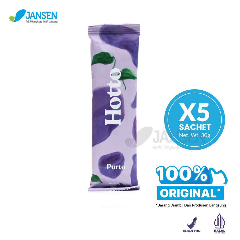 

JAMIN MURAH !!!Hotto Purto Multigrain (5 sachet x 30gr) - Antioksidan Ubi Ungu Original(BISA LANGSUNG ORDER)