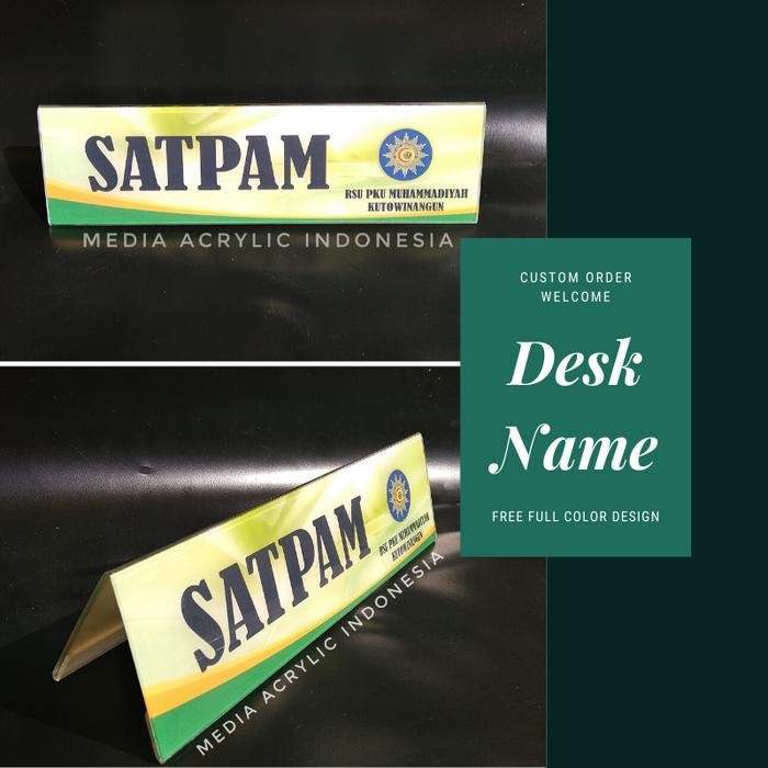 

(CUSTOM) FULL COLOR Akrilik Sign Holder / Papan Nama Meja