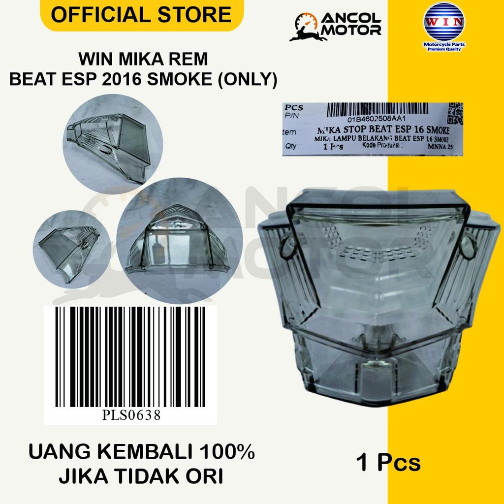 WIN Mika Stop Lamp Smoke Honda Beat ECO K81 2016 / Beat Street – Kaca Lampu Rem Belakang Motor
