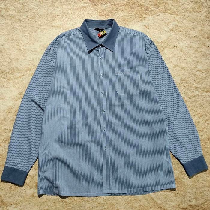 kemeja panjang salur pria BEVERLY HILLS POLO CLUB kemeja pria motif garis murah bagus size XL