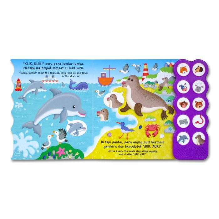 

Buku Bersuara HEWAN (10 Tombol Suara Hewan - Cerita Dalam 2 Bahasa: Bahasa Indonesia dan Inggris) buku bayi 0 sampai 6 bulan - Buku Bersuara Hewan