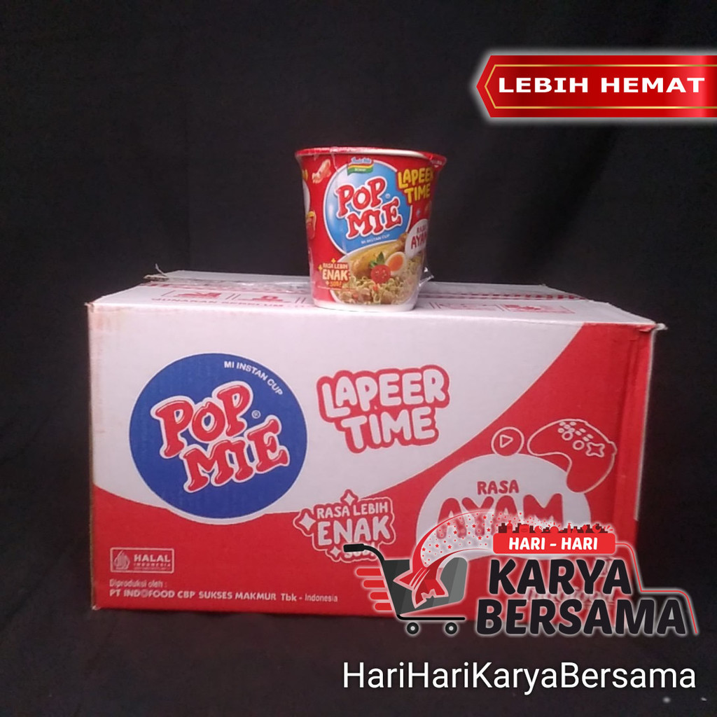 

MAKANAN MI INSTAN POP MIE RASA AYAM PER KARTON ISI 24'S X 75GR