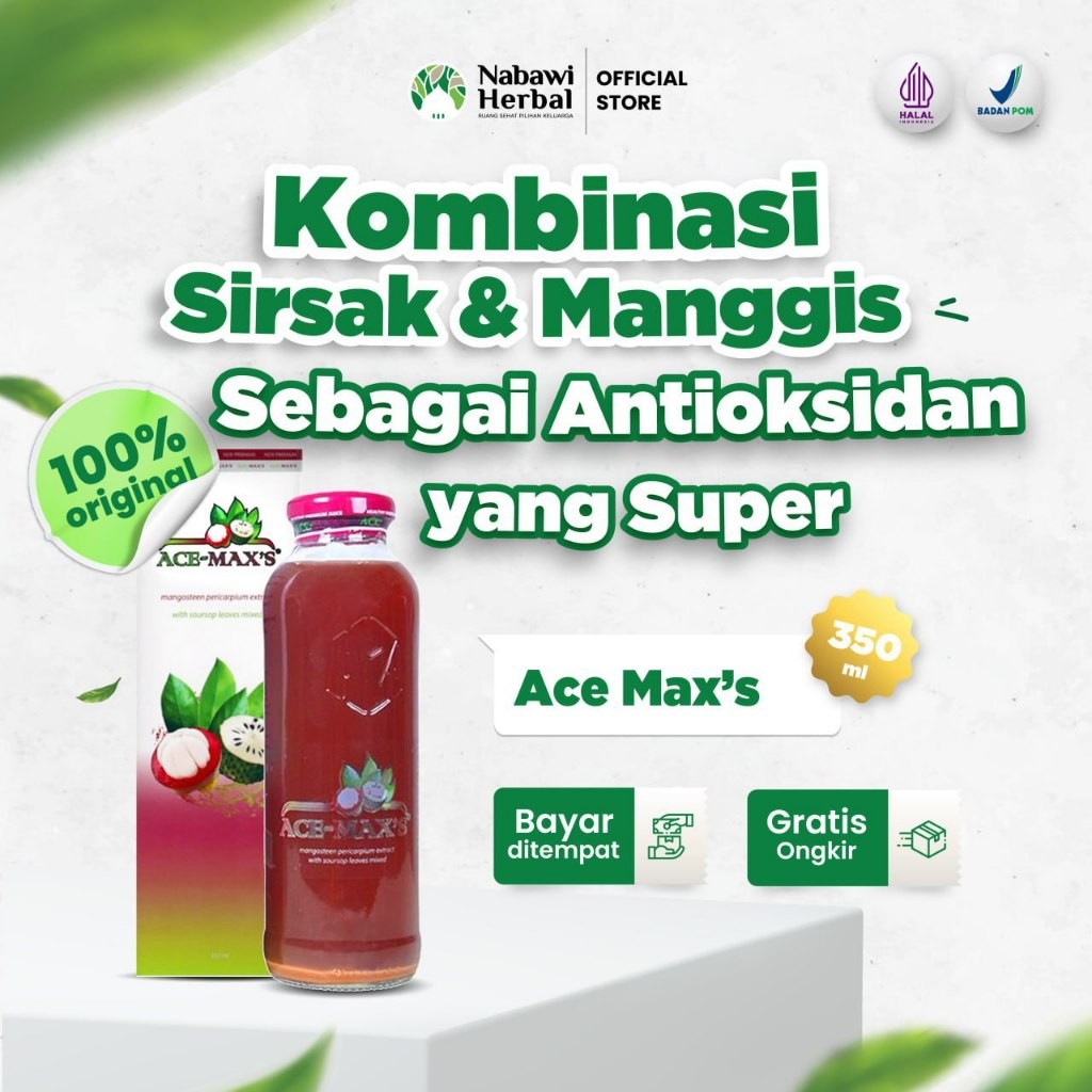 

ACE MAX'S - Jus Ekstrak Kulit Manggis Daun Sirsak 350gr