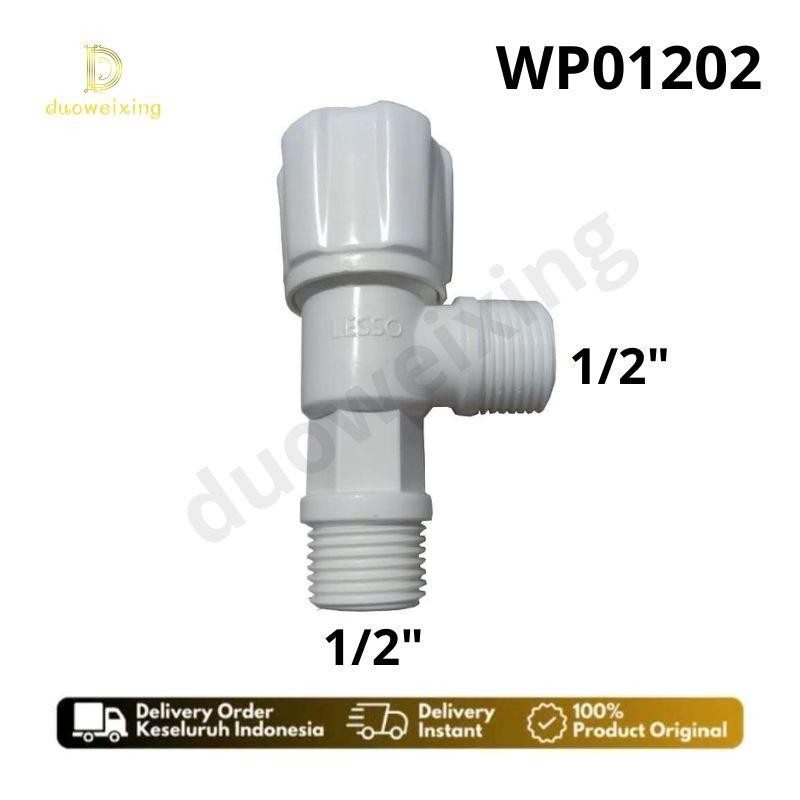 Stop Kran / Stop Keran Shower / Closet Plastik (PVC-U) WP01202 merk Lesso 1/2 inch Putih