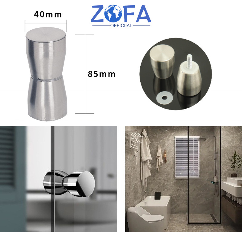 38mm Tarikan Pintu Kaca Jepit Tarikan Handle Pintu Kamar Mandi 1set Lemari Glass Door Handle Glass H