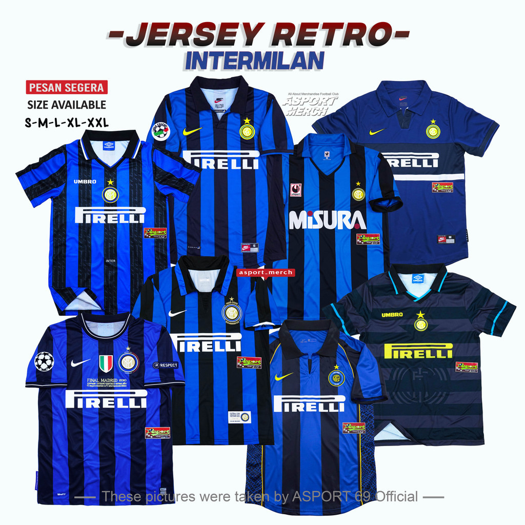TALUNAMBA   INTER RETRO JERSEY BOLA KOLEKSI RETRO INTER HOME AWAY THIRD RETRO INTER 1990 - 2002