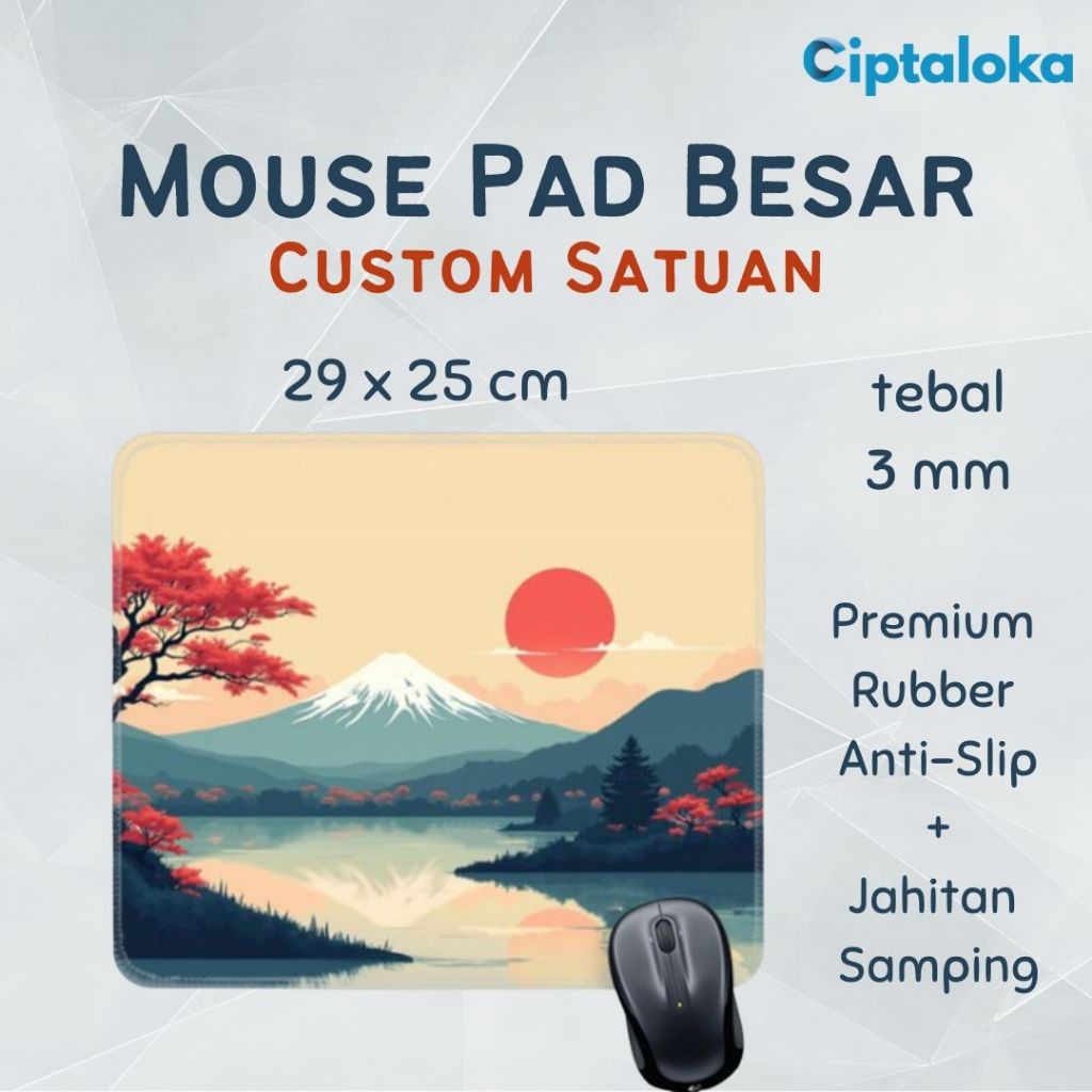 New [Premium] Custom Mouse Pad Besar, Gaming MousePad Satuan & Grosir, Sablon Working Mousepad, Mura