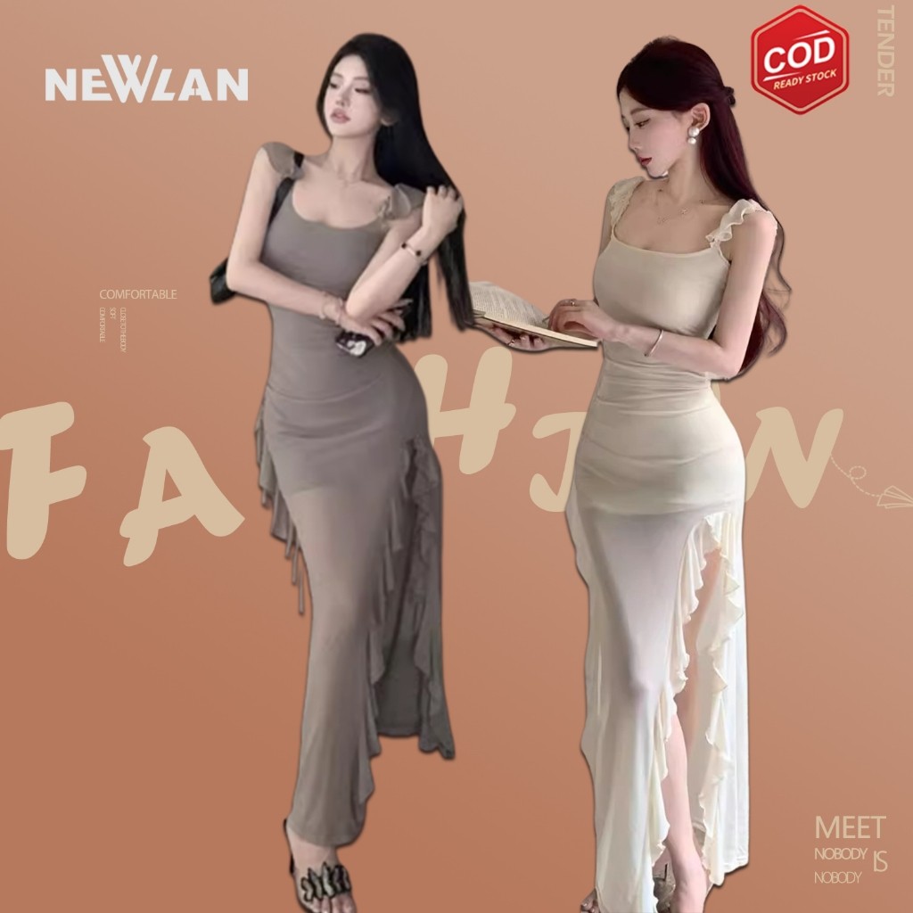 Yoohui QZ234 Rok Long Skirt panjang Wanita Polos Model Fashion Sexy Baju Wanita Gaun Dress Wanita Ca