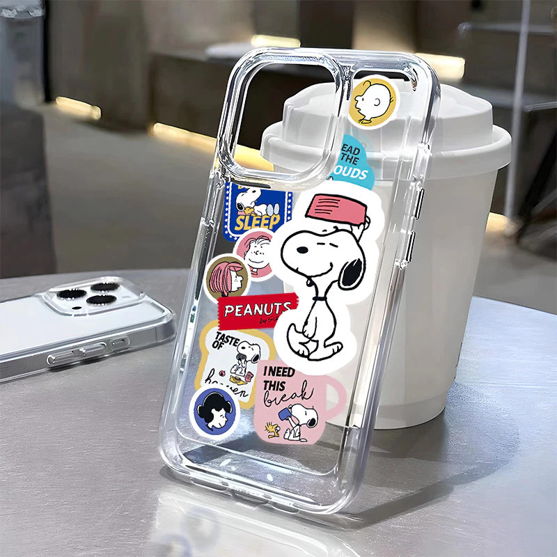 cheesecase_ case OPPO  A3S A15 A17 A38 A53 A54 A57 A60 A78 RENO 5 7 8 10 Cute Snoopy pattern transpa