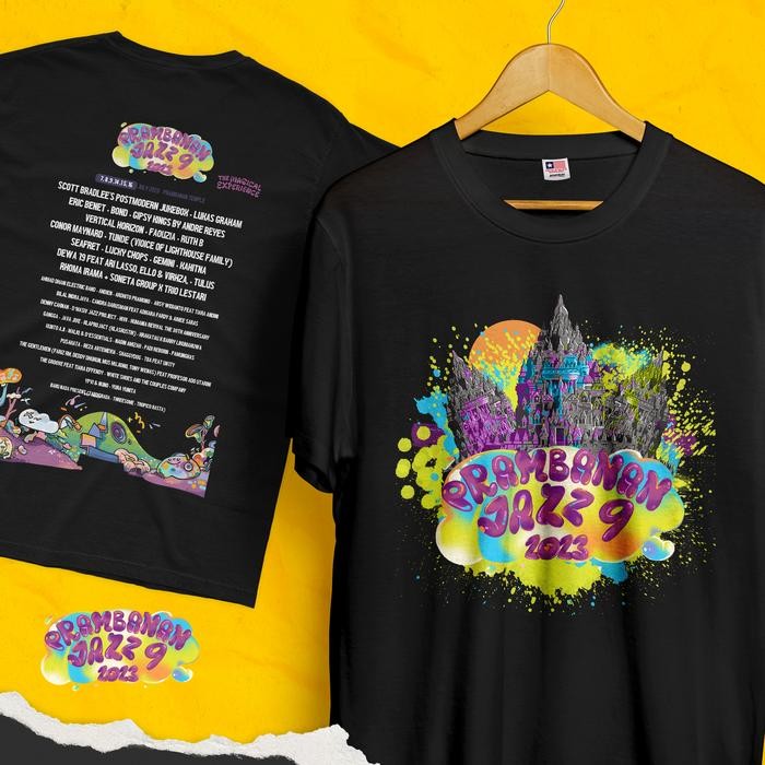 (COD) KAOS PRAMBANAN JAZZ FULL LINE-UP LIMITED EDITION - HITAMA, S