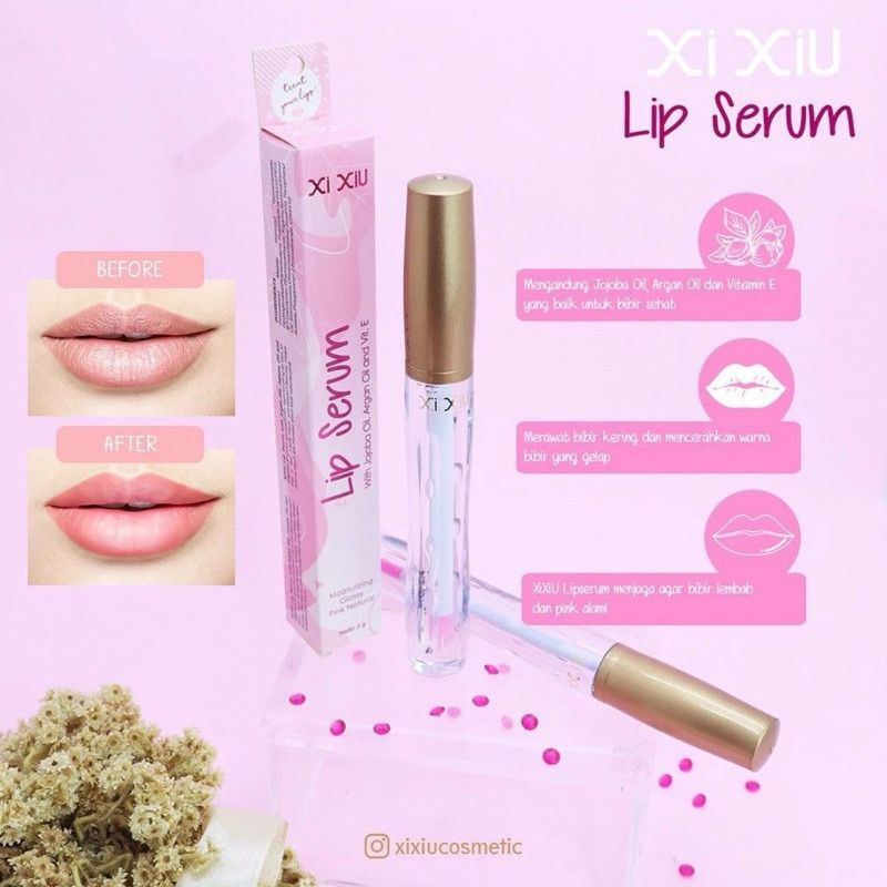 XI XIU Lip Serum 3gr Serum Perawatan Bibir Pink Alami Moist Original BPOM