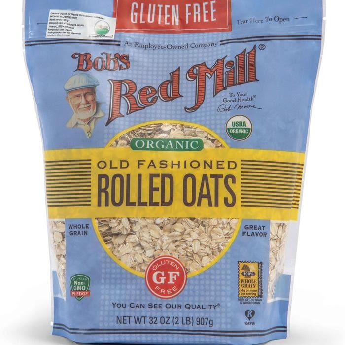 

PROMO! Bob's Red Mill Gluten Free Organic Old Fashioned Rolled Oat 907 gr Gandum Granola Food Oatmeal Sereal - 907gr