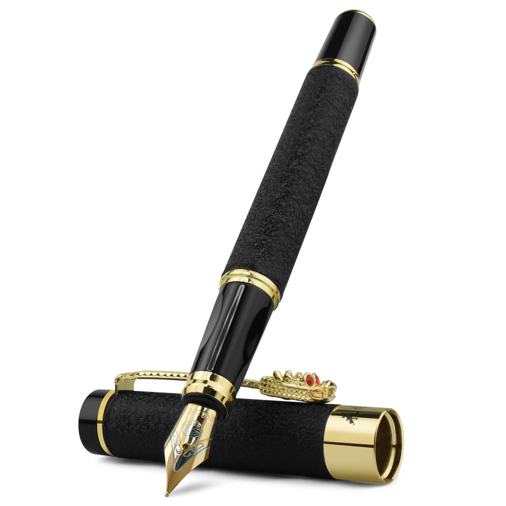 

STONEGO Luxury Dragon Crystal Diamond Ink Fountain Pen Office Business Men Siganture Metal Pen