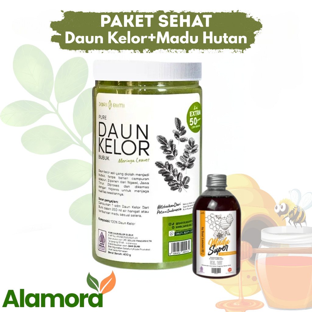 

Paket Bundling Daun Kelor Moringa Bubuk 450gram Dan Madu Hutan Super 350gram