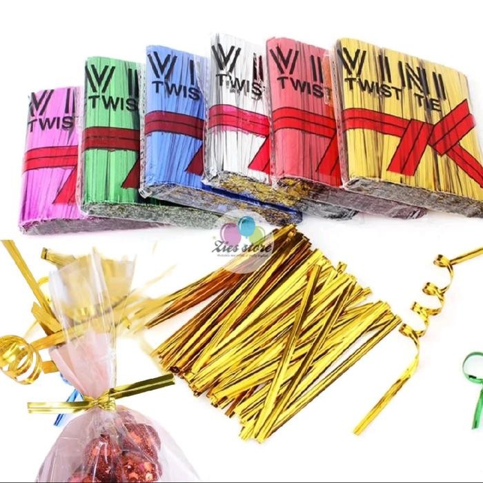 

1 PACK 800 PCS 8 cm Pita kawat kado / twist ties / pengikat sounenir snack