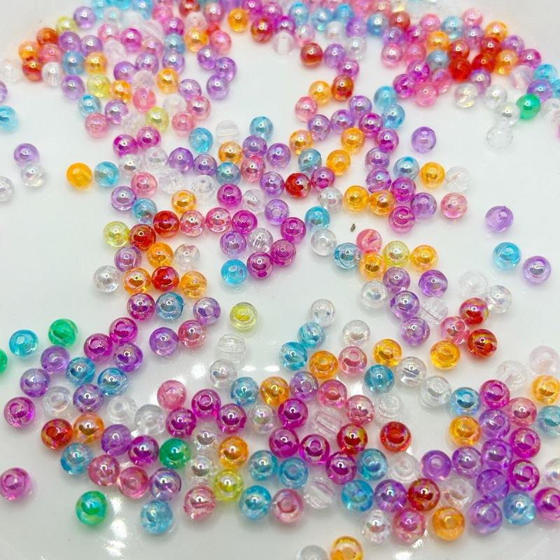 Termurah 15Gram Mote Bulat Bening Berwarna Warna Campur Mote Akrilik