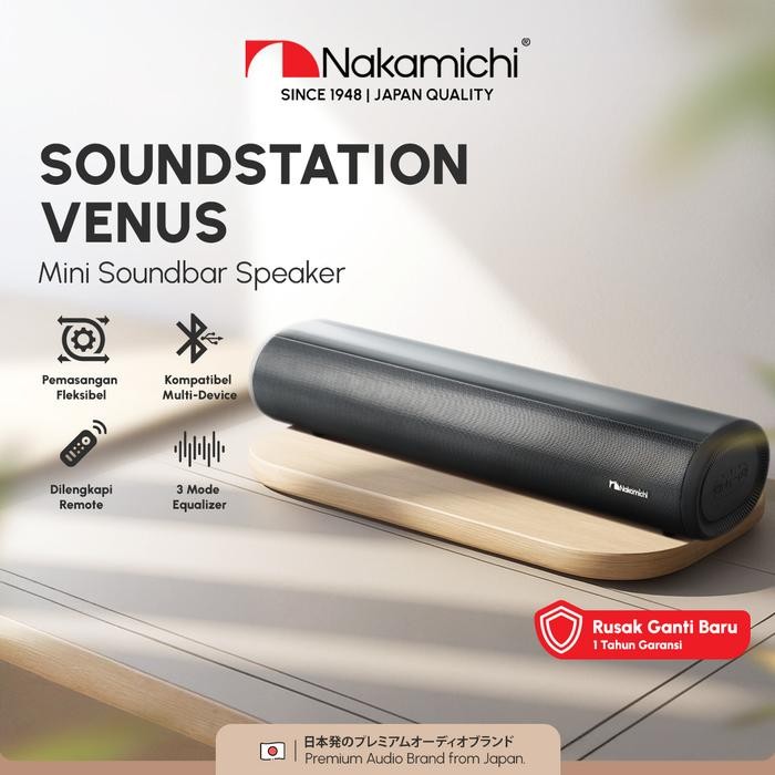 PROMO  Nakamichi Soundstation Venus Speaker Bluetooth Amplifier Mini Soundbar Adaptor Black
