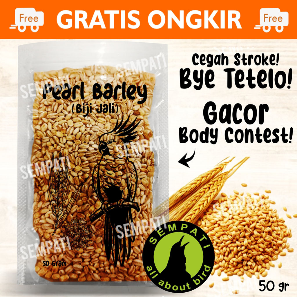 SEMPATI Pearl Barley Biji Jali Jelai Hanjeli Import Holland Pakan Diet Burung Lovebird Kenari Finch 