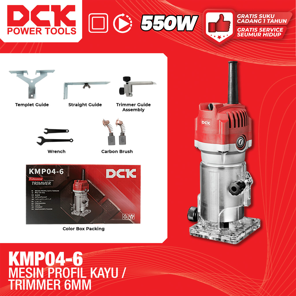 DCK KMP04-6 Mesin Profil Kayu / Trimmer 6mm