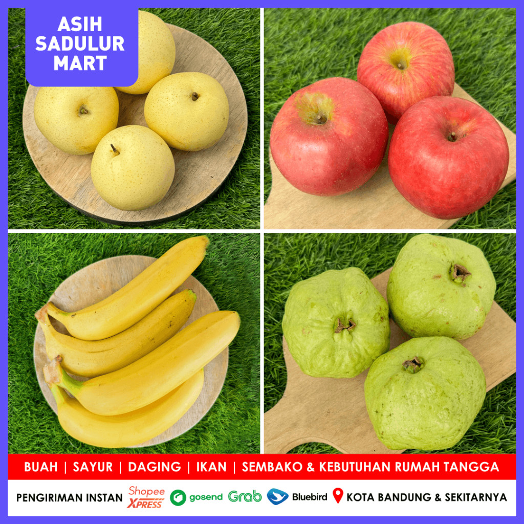 Apel Fuji Import 500gr / 1kg Pear Century / Jambu Merah & Kristal / Pisang Cavendish / Apel Fuji Man