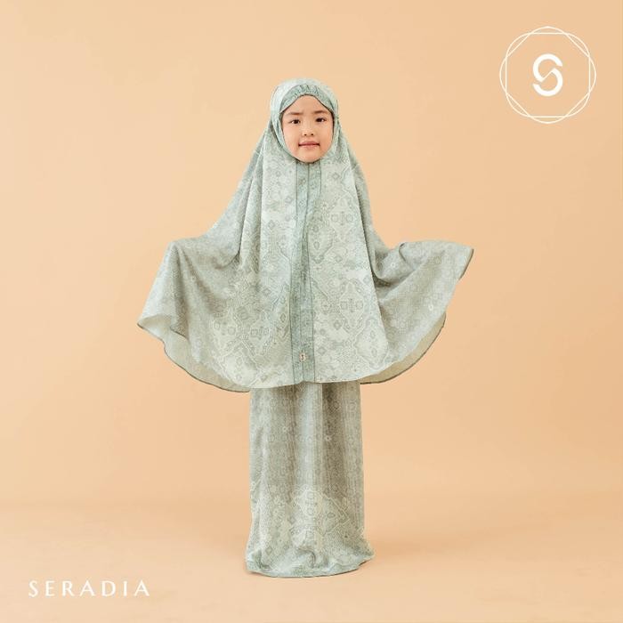 Prayer set Idara Kid's - Seradia x Fitrop sudah termasuk Sajadah muka - Hijau S