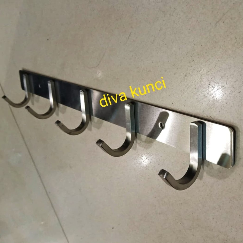 Gantungan baju Stainles 5 kait / kapstok baju Stainles