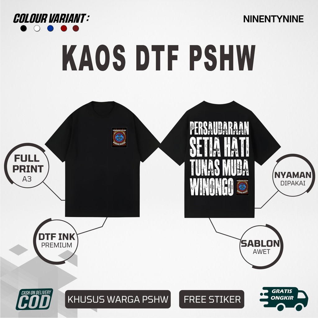 KAOS PSHW TUNAS MUDA WINONGO KAOS PSHW TERBARU - KAOS SH WINONGO - KAOS PSHW SIMPEL - KAOS PERSAUDAR