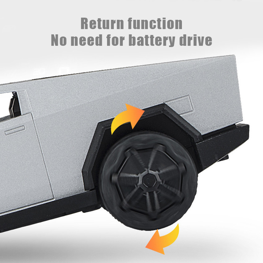Tesla Cyberctruck Miniatur Diecast Mobil 1:32 Tesla Cyber Pickup Truck With Sound Light Pullback