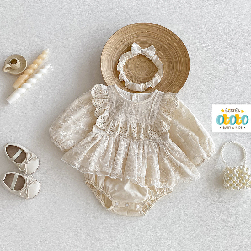 Romper Bayi Premium ESHA - baby Newborn Baju pesta Perempuan Aqiqah Manyue Baptis