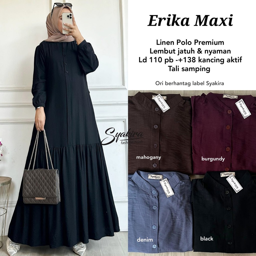 Gamis Remaja Kekinian Erika | Dress Muslim Modis Casual Harian