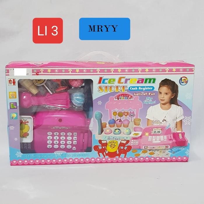 MAINAN CASH REGISTER ICE CREAM STORE LI3 MAINAN EDUKASI Toys KASIR KASIRAN DAN ES KRIM SET