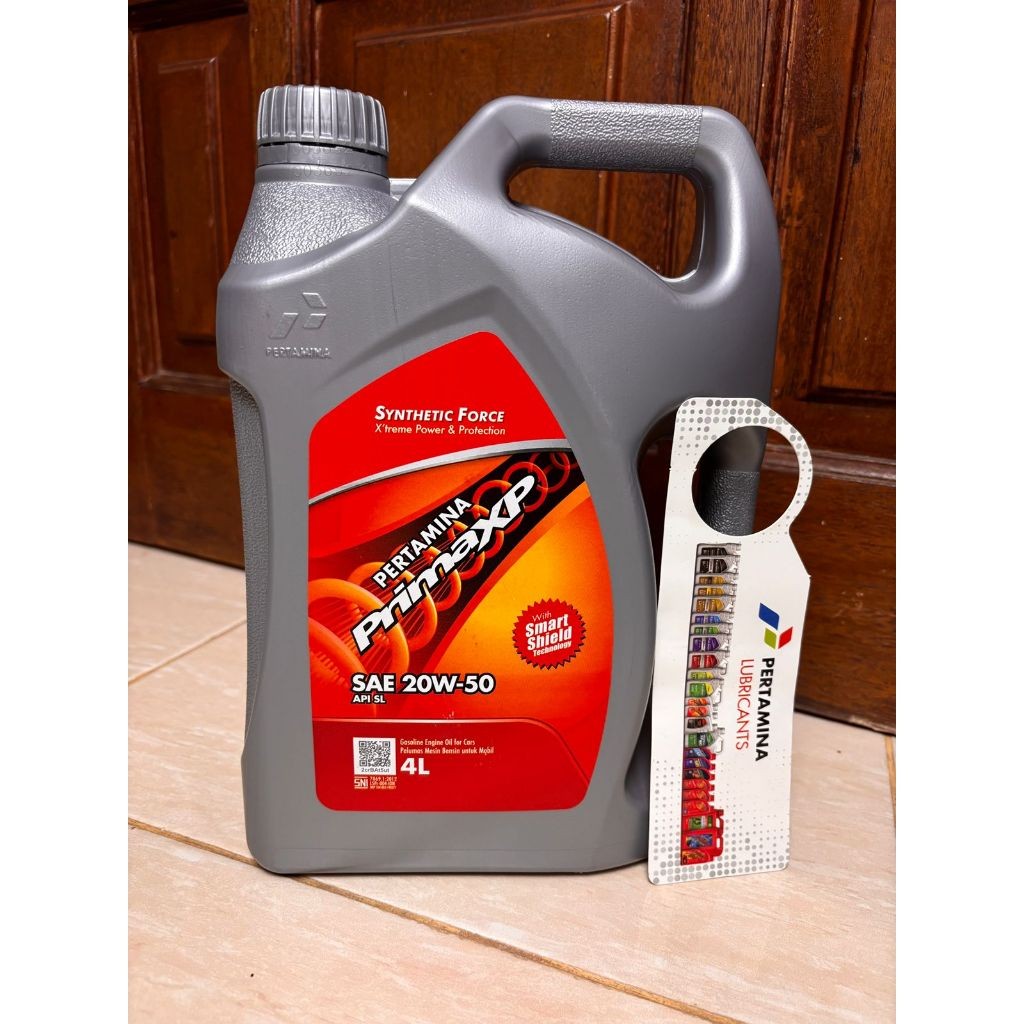 KJ26WS oli pertamina prima xp sae 20w-50 4Liter - oli mobil primaxp pertamina 4Liter