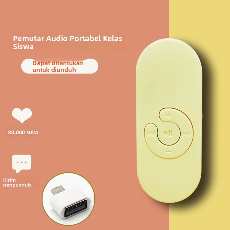 MP3 Walkman Memori Internal Mini Kecil Tak Terlihat P4 Pemutar Musik untuk Mahasiswa Berbahasa Inggr